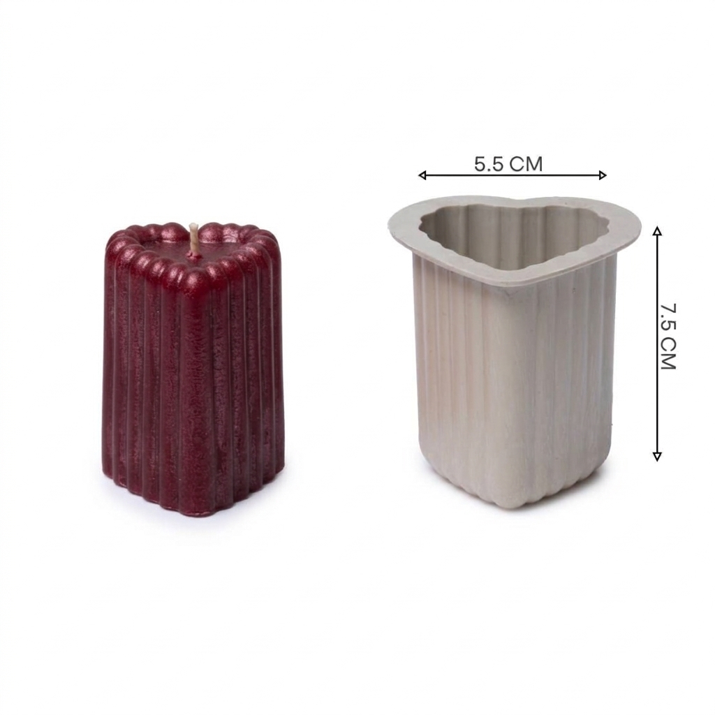 Heart Candle Shape Molds - 8cm Graduated 3-Piece Set
