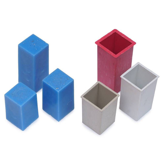 Narrow Square Pillar Candle Mold Set - 6cm Base 3-Piece