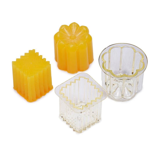 Small Clear Ribbed Pillar Candle Mold - Floral Design 2-Piece