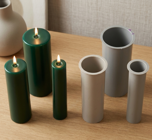 Tall Pillar Candle Mold Set - 20cm Graduated 3-Piece