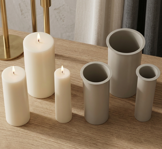 Medium Pillar Candle Mold Set - 15cm Graduated 3-Piece