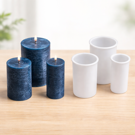 Short Pillar Candle Mold Set - 10cm Graduated 3-Piece