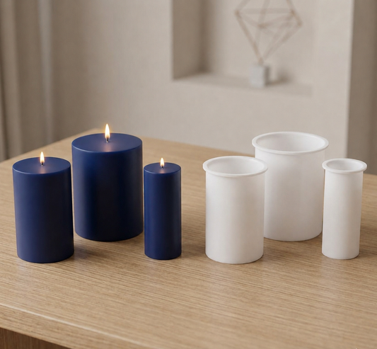 Short Pillar Candle Mold Set - 10cm Graduated 3-Piece