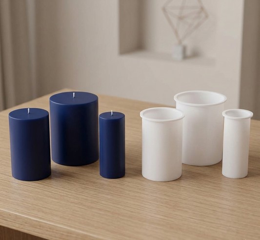 Short Pillar Candle Mold Set - 10cm Graduated 3-Piece