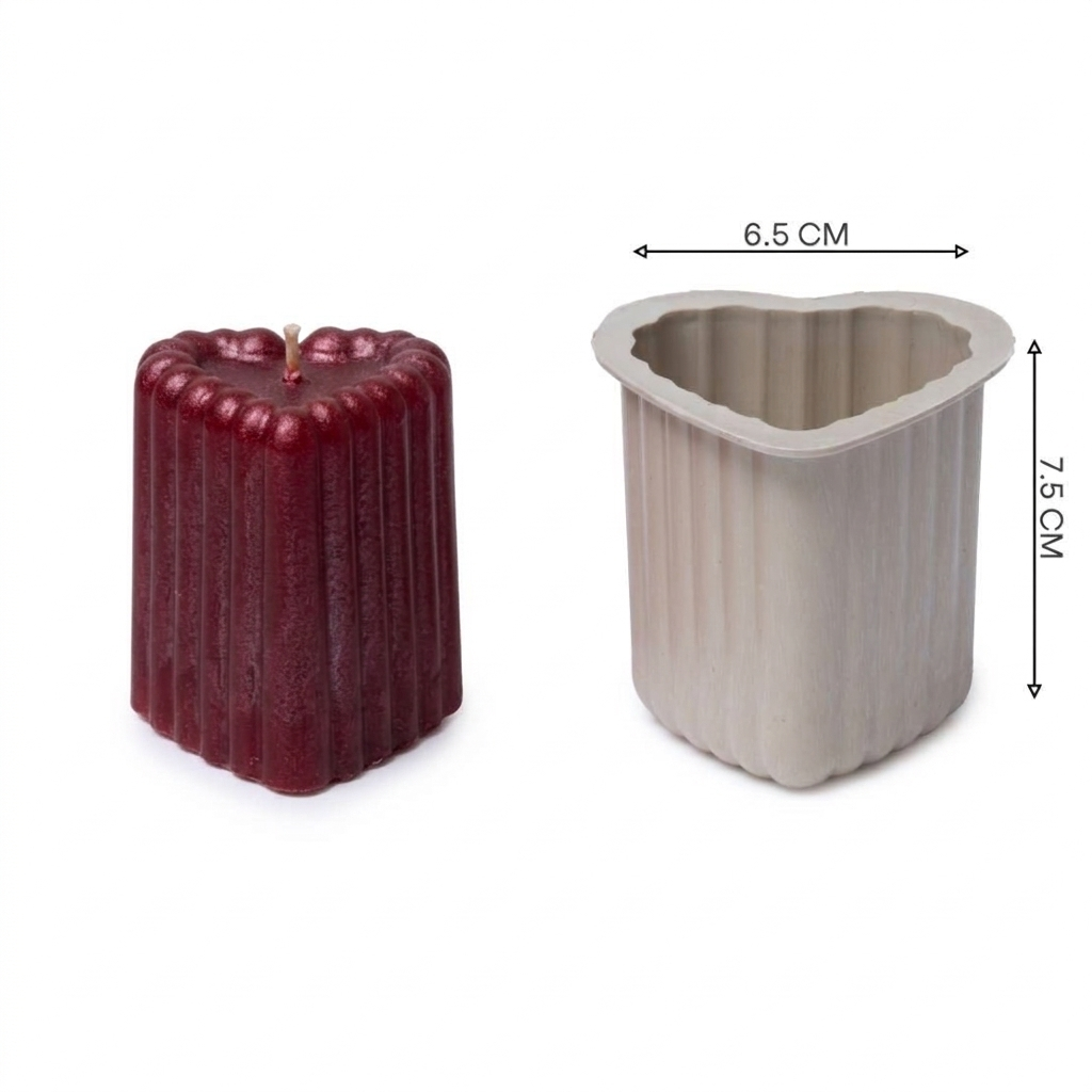 Heart Candle Shape Molds - 8cm Graduated 3-Piece Set