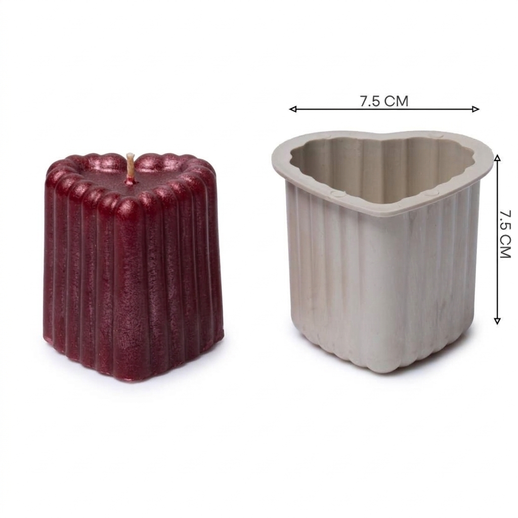 Heart Candle Shape Molds - 8cm Graduated 3-Piece Set