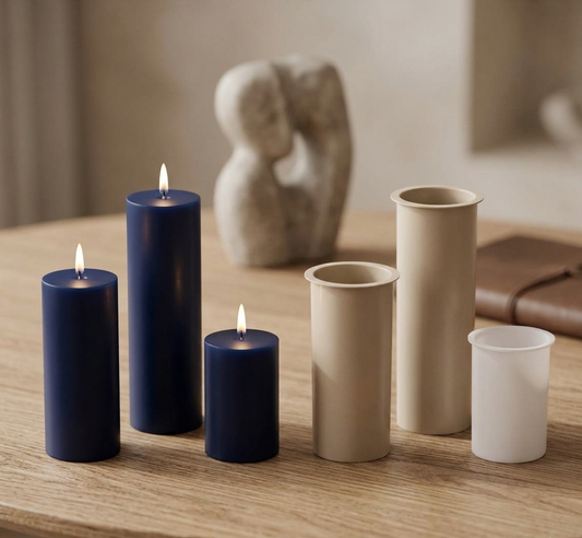 Standard Width Pillar Candle Mold Set - 6cm Base 3-Piece