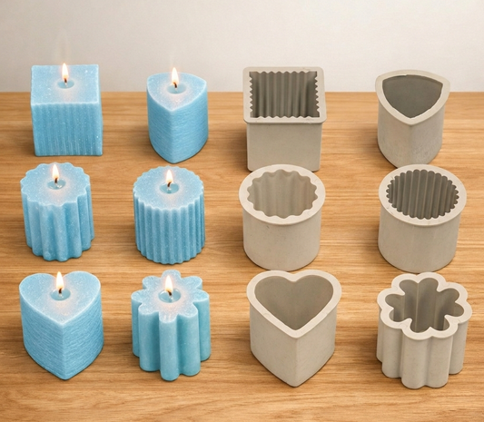 Decorative DIY Candle Mold Set – 6-Piece Assorted