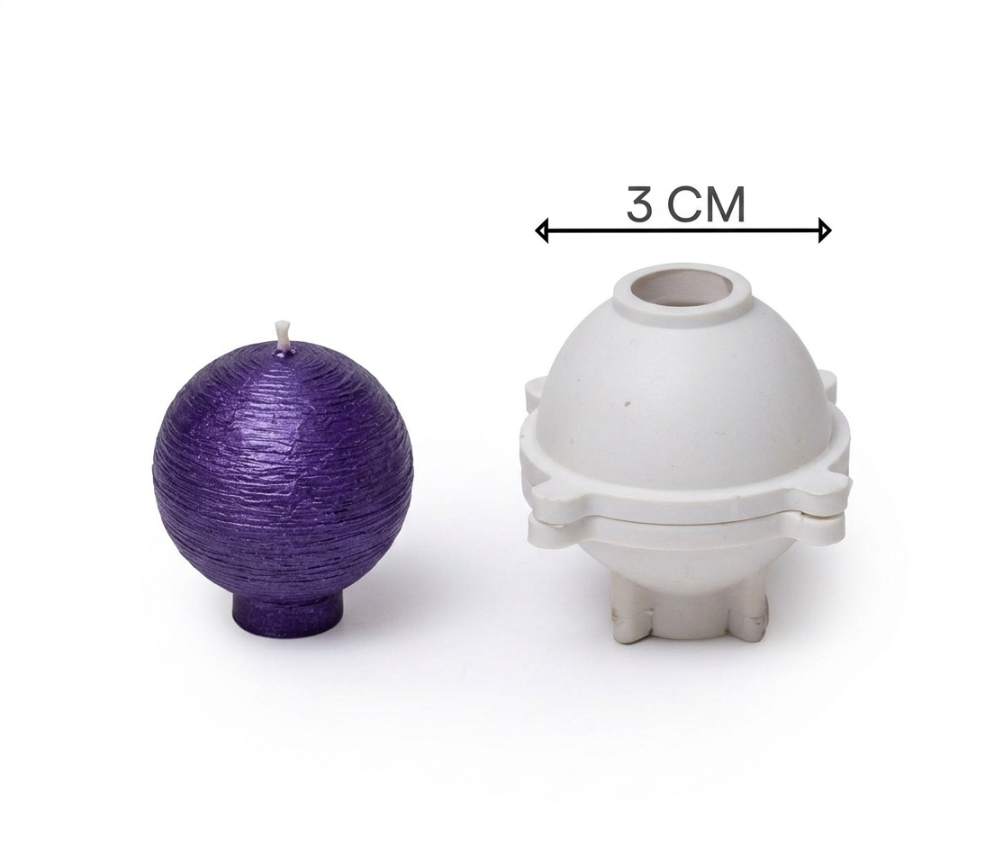 Ball Candle Shape Molds - Graduated 3-Piece Sphere Set