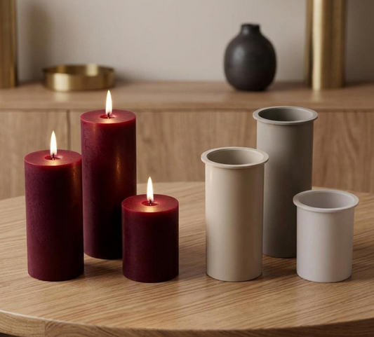 Wide Pillar Candle Mold Set - 8cm Base 3-Piece Graduated